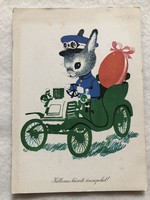 Old Easter postcard with drawings - drawing by Károly Kecskeméty -5.