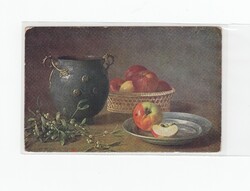 Üdvözlő képeslap csendélet CS:04 postatiszta "Étel-ital-Gyümölcs"