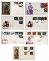 Stamp fdc first day 14 pcs English Christmas 1969 - 1986