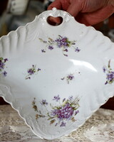 Beautiful violet porcelain, large Art Nouveau serving bowl, centerpiece, violet