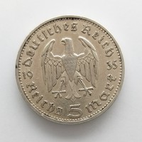 1935 D. German iii. Empire silver 5 brands hindenburg (no: 22/83.)
