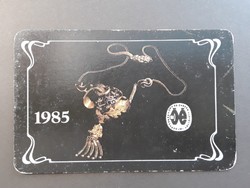 Régi Kártyanaptár 1985 - Óra és Ékszer Kereskedelmi Vállalat felirattal - Retró Naptár