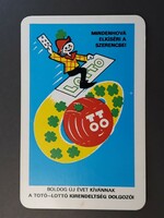 Régi Kártyanaptár 1983 - Mindenhová elkíséri a szerencse Totó-Lottó felirattal - Retró Naptár