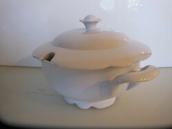 PORCELÁN - TÁL - 1900 - 1949  - MZ - VIRÁG ALAKÚ - KÜLÖNLEGES SZÉP - 2 LITER - HÓFEHÉR