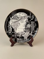 Hollóháza porcelain wall bowl, with Saxon Ender decor, without plate holder
