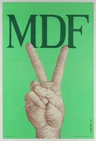1M181 Attila Bánó - Hungarian Democratic Forum - mdf political poster 1989