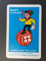 Régi Kártyanaptár 1982 - Nagy nyeremény Minden héten Totó - Lottó felirattal - Retró Naptár
