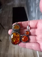 Special amber silver pendants