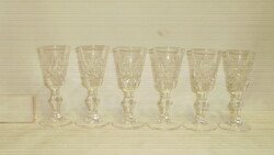 Hat darab kristály pohár - együtt - röviditalos, pálinkás, likőrös