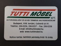 Régi Kártyanaptár 2003 - Tuti Möbel felirattal - Retró Naptár