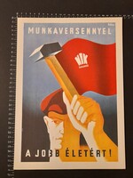 Kommunista, szocialista propaganda plakát, offset papír
