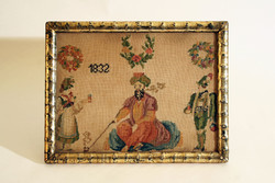 1832. Embroidered image of the Treaty of Constantinople Ottoman Empire Wittelsbach Otto Bavarian Cross