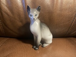 Hölóháza porcelain gray sitting Siamese cat
