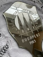Ritka! 1965 - ös BNV- Budapesti Nemzetközi Vásár emléktükör, kézi tükör