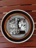 Szász Endre "Napfény" porcelán fali tányér Hollóházi