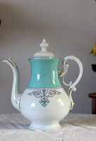 Antique biedermeier, bieder large jug, hand painted, beautiful turquoise/white color