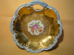 Oscar Schlegelmilch virágos, porcelán kínáló tányér.