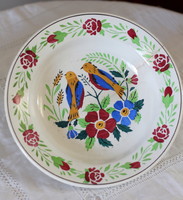 Wilhelmsburg madaras rózsás tányér, fali tál, fali tányér, dísztányér