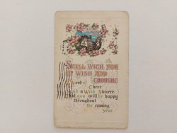 Régi dombornyomott képeslap 1924 levelezőlap feliratos