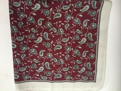 Very beautiful, Turkish-patterned silk scarf, in burgundy, gray, ecru