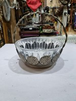 Metal bowl with glass insert