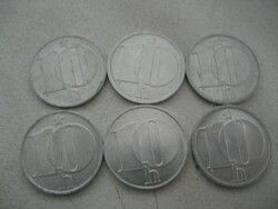 Czechoslovakian 10 pennies 6 pieces