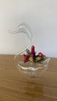 Blown glass swan ornament