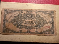 1945-ös 1000 Pengő dézsma bélyegel alacsonyabb sorszám