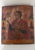 Antik orosz ikon Szt Demeter +szentek 35'5*29cm