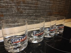 4 Cinzano glass glasses as one lot