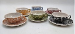 Retro coffee set, mocha set, 6 coffee cups, ceramic cup