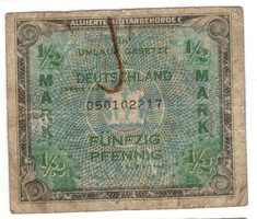 1/2 fél márka 1944 Német katonai bankjegy 3.