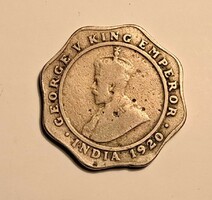 British India 4 annas, v. King George 1920