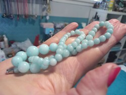Wonderful hemimorphite necklace, string of pearls from original top pearls