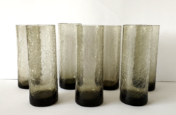 7 Pcs retro cracked karcagi (veil) glass large water and soda glasses