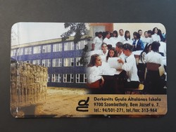 Old card calendar 2001 - Gyula Derkovits elementary school with inscription - retro calendar