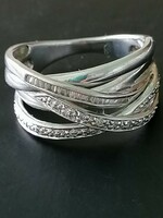 Gyémánt drágaköves ezüst gyűrű