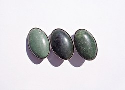 835 silver brooch with three green stones