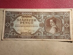 1945 100,000 pengős have a relatively low serial number