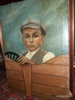 Gyönyörű Kordén utazó fiú portré olaj / vászon festmény jelzett kép keret nélkül a képek szerint