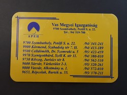 Régi Kártyanaptár 2002 - APEH Vas Megyei Igazgatóság felirattal - Retró Naptár