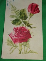 Antik cc. 1950. ROZS ENDRE rajza alapján virágos rózsás képeslap a képek szerint