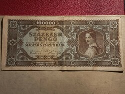 1945 100,000 pengős have a relatively low serial number