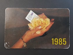 Old card calendar 1985 - start at scale! With inscription - retro calendar