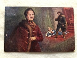 Antique, old postcard - Hungarian classics - József Katona - postal clerk -5.