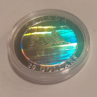 41T.1Ft-ról 999% Ezüst 1 uncia(31.39g) Kanadai 20 dollár 'Iceberg 'Hologram II Erzsébet proof veret