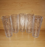 Karcagi fátyolüveg csőpohár 5 db egyben (0-4)