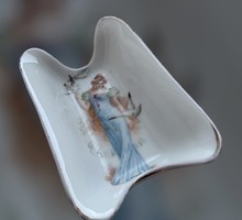 A rare Aquincum bowl, with female doves, with a hüttl tivadar mark, special shape