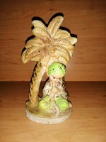 Kígyóbűvölő a pálmafa alatt régi só szobor figura 16 cm magas