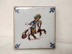 Antique Delft porcelain tile kitchen utensil coaster horse delft 351 6923